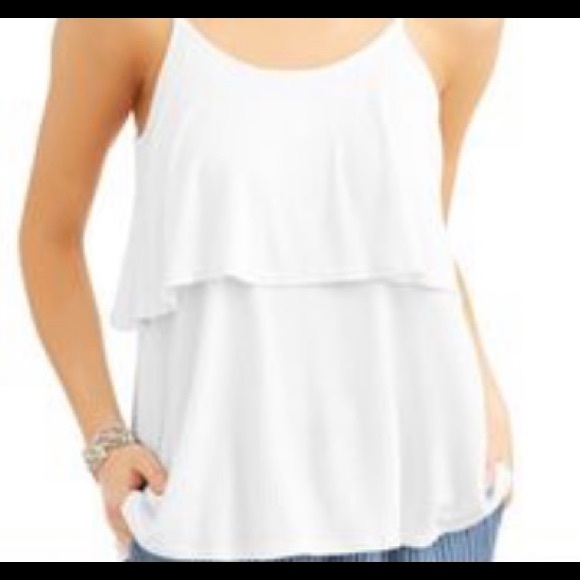 White ribbed layered tank - Picture 4 of 4